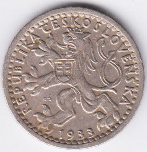 Чехословакия 25 геллеров 1933