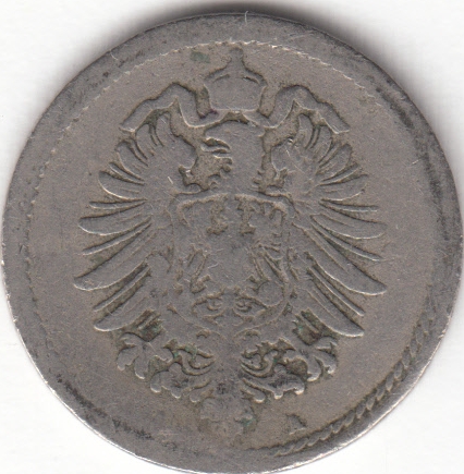 Германия 5 пфеннигов 1875 A