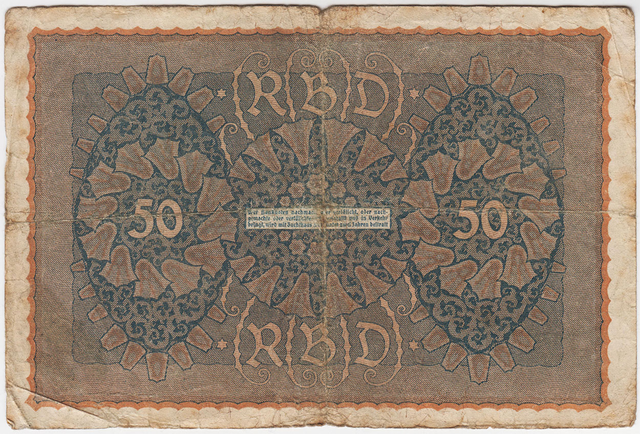 Германия 50 марок 1919 Reihe 1