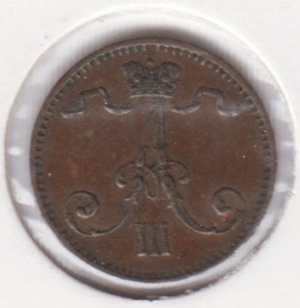 Русская Финляндия 1 пенни 1881, в холдере