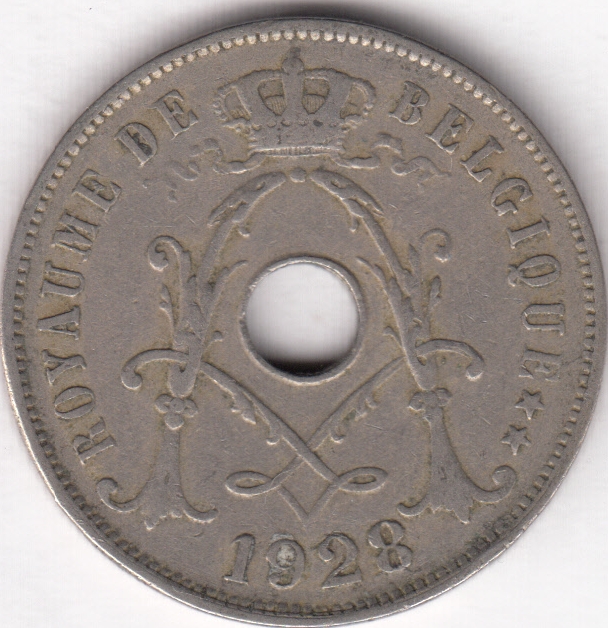 Бельгия 25 сантимов 1928 BELGIQUE