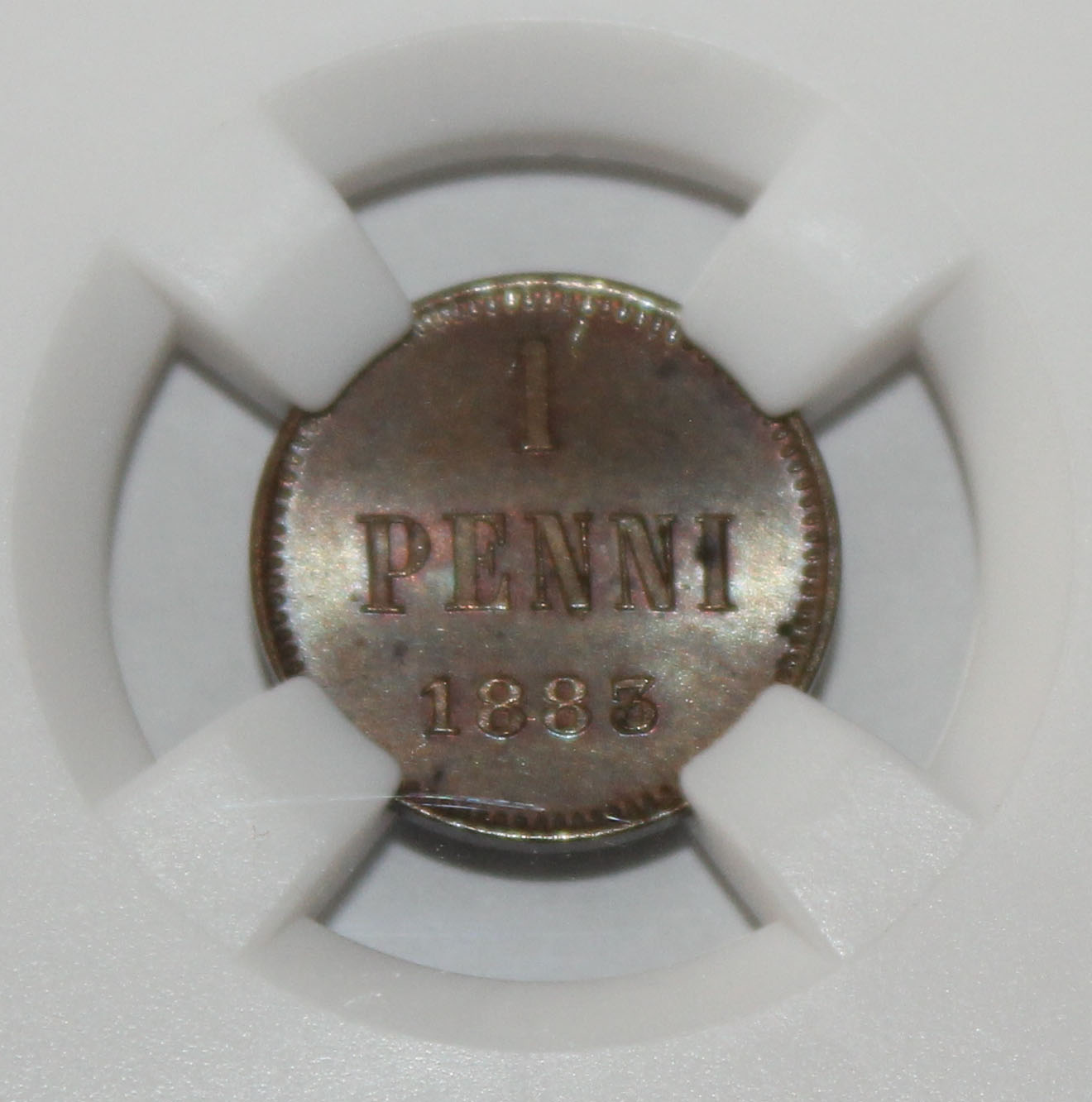 Русская Финляндия 1 пенни 1883, в слабе ННР