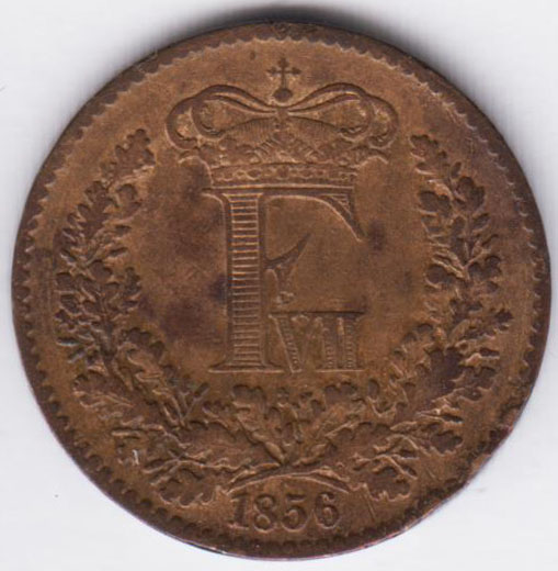 Дания 1 скиллинг ригсмонт 1856