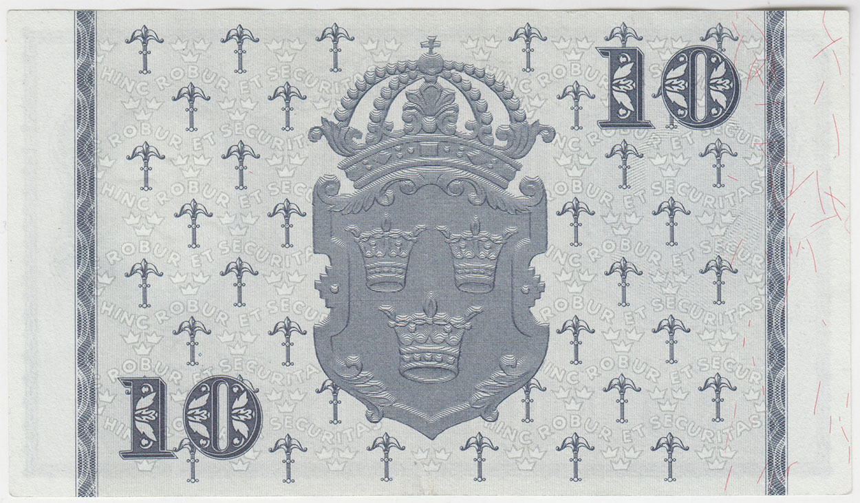 Швеция 10 крон 1958 редкие подписи