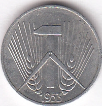 Германия ГДР 1 пфенниг 1953 Е