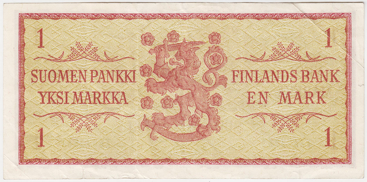 Финляндия 1 марка 1963 подписи Leinonen и Engberg