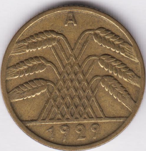 Германия 10 рейхспфеннигов 1929 А