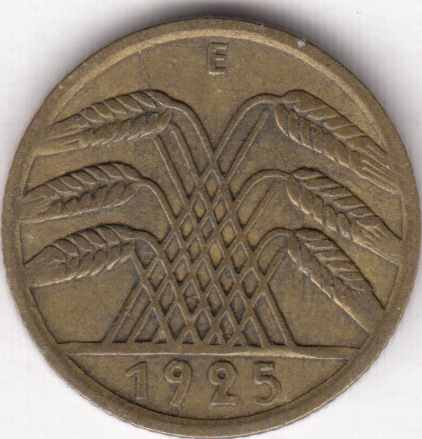 Германия 5 рейхспфеннигов 1925 E