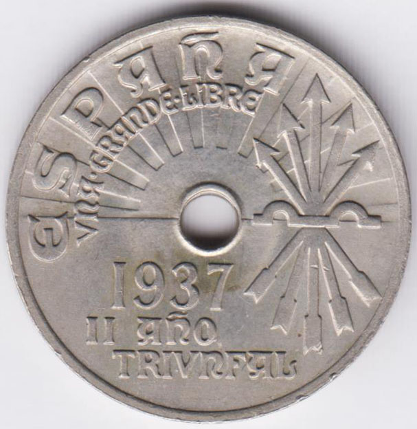 Испания 25 сентимо 1937