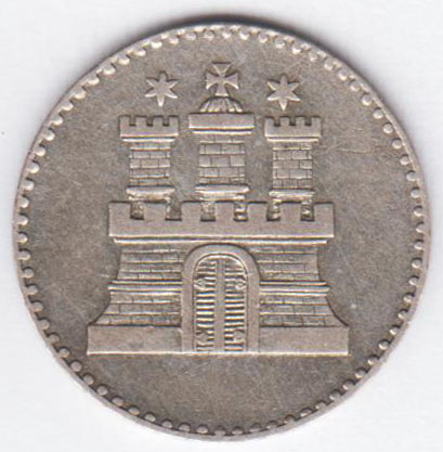 Гамбург 1 шиллинг 1855