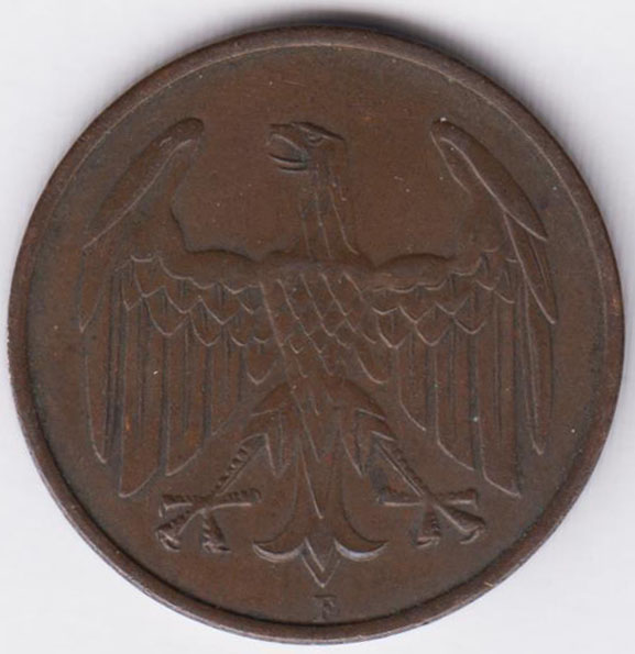 Германия 4 рейхспфеннига 1932 F