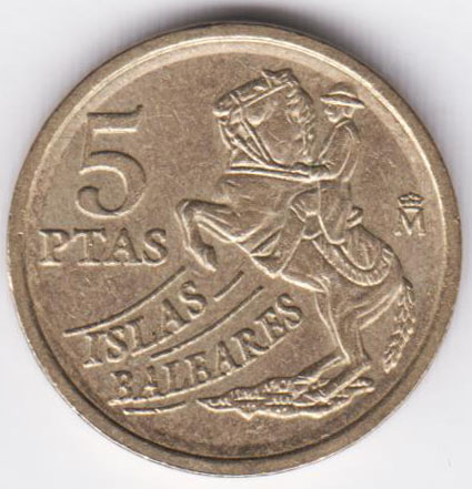 Испания 5 песет 1997 Балеарские острова